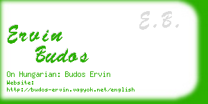 ervin budos business card